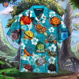 Dd Dice Game, Flowers, Blue Hawaiian Shirts