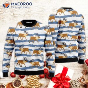 Deer Walking On The Snow Ugly Christmas Sweater