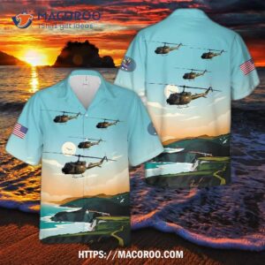 Delaware Army National Guard Bell Huey Helicopter Hawaiian Shirt