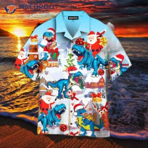 Dinosaur-jurassic Park Christmas Blue Hawaiian Shirts