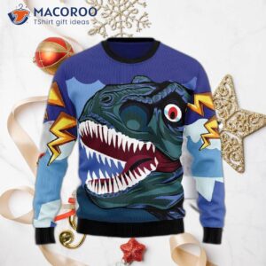 Dinosaur Jurassic Park Face Ugly Christmas Sweater