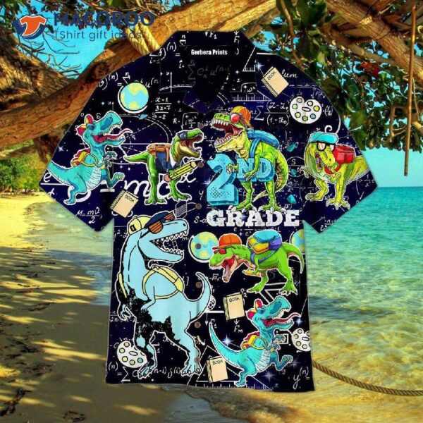 Dinosaurs From Jurassic Park Are Ready To Crush School Again In Black Hawaiian Shirts.