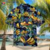 Dinosaurs Love Tacos T-rex Blue Palm Leaves Pattern Hawaiian Shirts