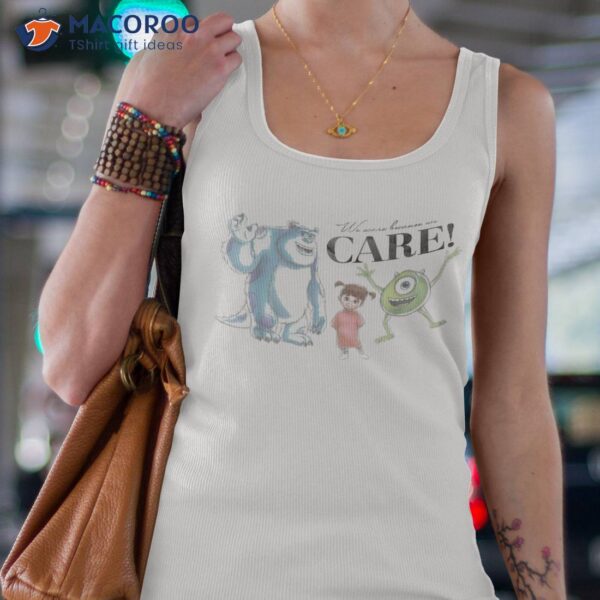 Disney 100 And Pixar’s Monsters Inc We Scare Because Care Shirt
