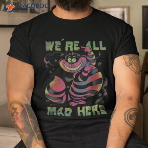 Disney Alice In Wonderland Cheshire Cat Neon All Mad Here Short Sleeve Shirt
