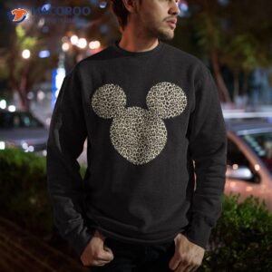disney mickey mouse cheetah print silhouette fill short sleeve shirt sweatshirt