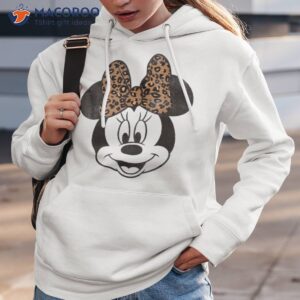 Disney Minnie Mouse Distressed Vintage Leopard Bow Portrait Shirt