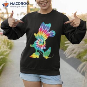 disney minnie mouse silhouette 90s rainbow tie dye shirt sweatshirt