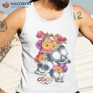 disney pixar coco calaveras floral skulls graphic shirt tank top 3