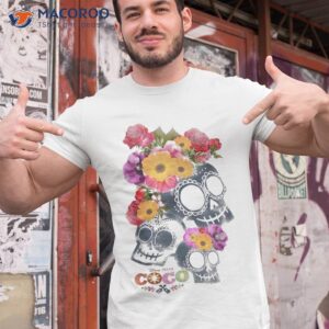 disney pixar coco calaveras floral skulls graphic shirt tshirt 1