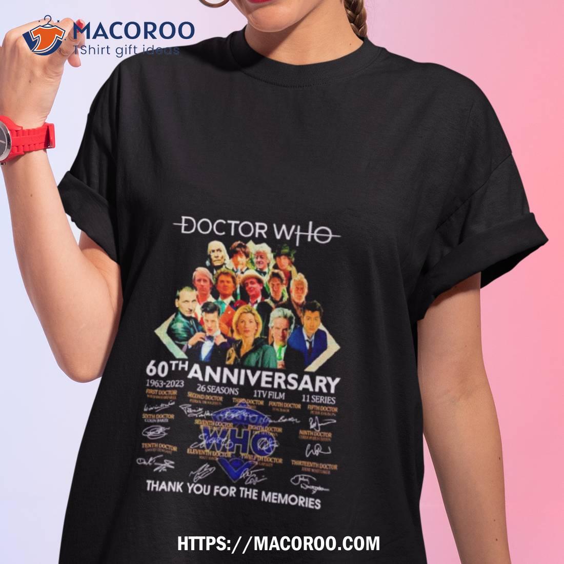 Doctor Who 60th Anniversary 1963 2023 Thank You For The Memories Signatures Shirt Doctor Who 60th Anniversary 1963 2023 Thank You For The Memories Signatures Shirt