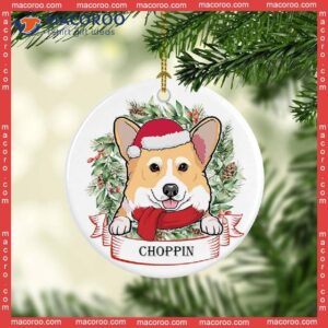 Dog Custom Name Christmas Ceramic Ornament