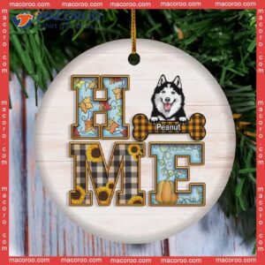 Dog House Customized Name Christmas Ceramic Ornament