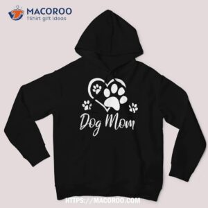 Dog Mom Cute Dog Paw Print Puppy Breeds Black Shirt
