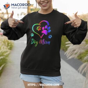 dog mom dog paw print cute puppy breeds black shirt sweatshirt 1