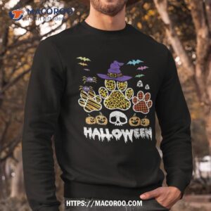 dog paw print leopard plaid halloween costume puppy shirt halloween party favor ideas sweatshirt