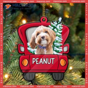 Dog Photo Red Truck Custom-shaped Christmas Acrylic Ornament