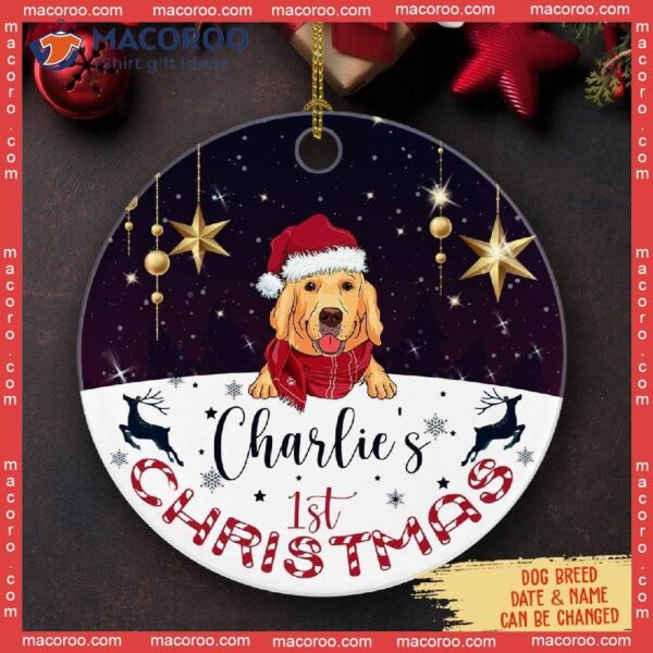 Dog’s Christmas Custom Name Ceramic Ornament