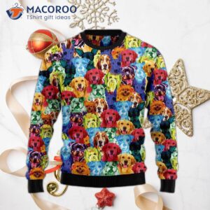 Dog’s Colorful Ugly Christmas Sweater