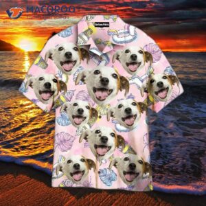 Dogs And Unicorns On Pink Hawaiian Shirts In The Summer