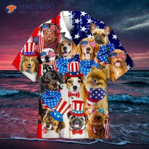 Dogs Love Fourth Of July Outfits And Independence Day Style Patriotic Hawaiian Shirts.