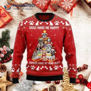 “dogs Make Me Happy” Ugly Christmas Sweater