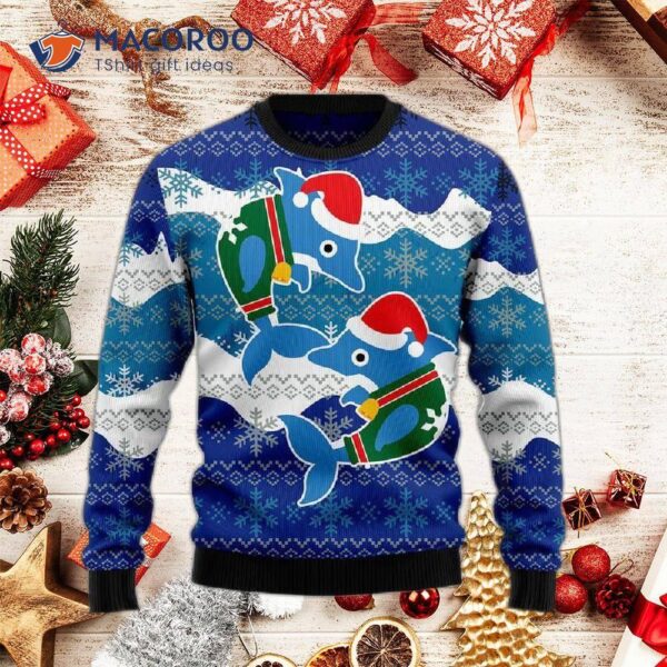 Dolphin Couple Ugly Christmas Sweater