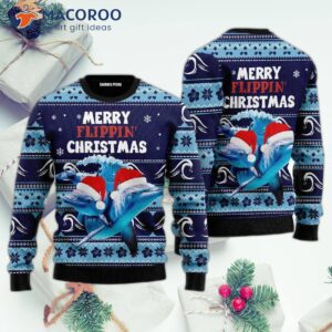 Dolphin Flipping Christmas Ugly Sweater