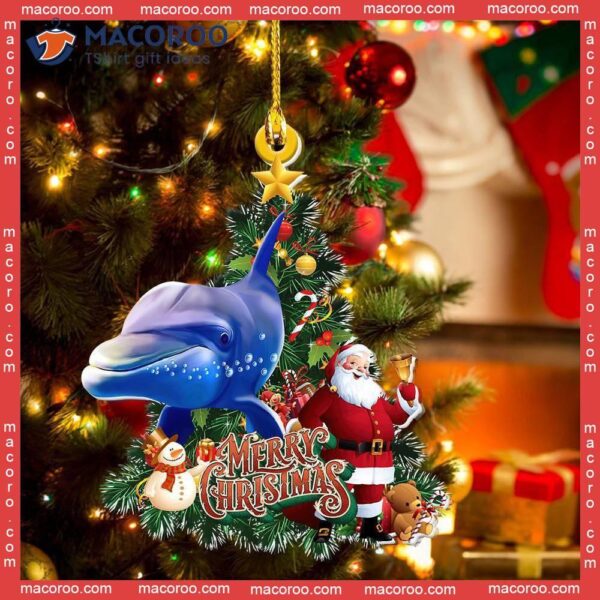 Dolphin Is My Spirit Animal Christmas Custom-shaped Acrylic Ornament.