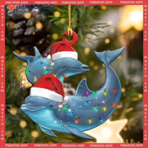 Dolphin With Santa Hat Christmas Custom-shaped Acrylic Ornament
