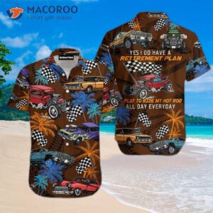 Drag Racing Retirement Plan Brown Hawaiian Shirts