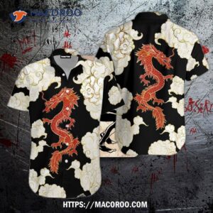 Dragon Black Red Hawaiian Shirt