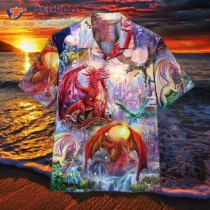 dragon colorful hawaiian shirts 0