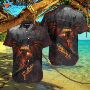 dragon fire art black hawaiian shirts 0