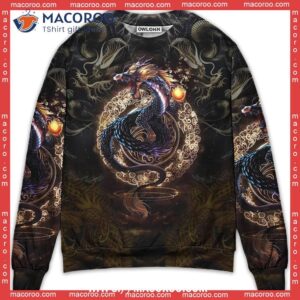 dragon golden japanese sweater christmas vacation sweater 0