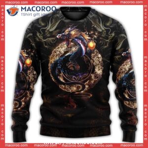 dragon golden japanese sweater christmas vacation sweater 3