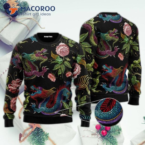 Dragon’s Flower Ugly Christmas Sweater