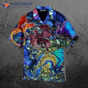 Dragon-stained Color Glass Pattern Hawaiian Shirts