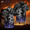 Dragon With Blue Flame Black Hawaiian Shirts