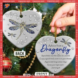 dragonfly advice from a heart ceramic ornament dragonfly christmas tree ornaments 0