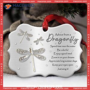 Dragonfly Advice Metalic Style Metal Ornament, Dragonfly Christmas Ornaments