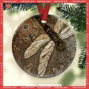 dragonfly art in life circle ceramic ornament dragonfly christmas tree ornaments 2