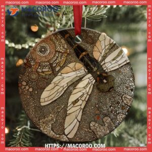 dragonfly art in life circle ceramic ornament dragonfly christmas tree ornaments 3