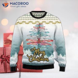 Dragonfly-colored Ugly Christmas Sweater