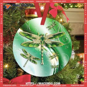 dragonfly emerald green style circle ceramic ornament dragonfly ornaments 2