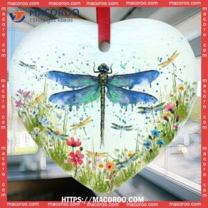 dragonfly faith from heaven heart ceramic ornament dragonfly christmas ornaments 2