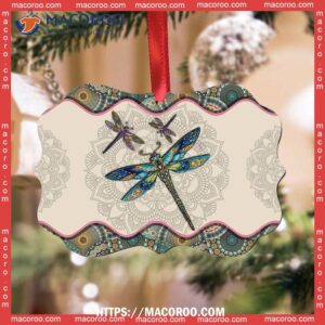 Dragonfly Emerald Green Style Circle Ceramic Ornament, Dragonfly Ornaments