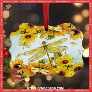 dragonfly sunflower art beautiful horizontal ceramic ornament dragonfly christmas ornaments 2