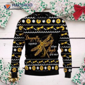 Dragonfly Sunflower Ugly Christmas Sweater