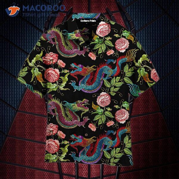 Dragons Flower Hawaiian Shirts